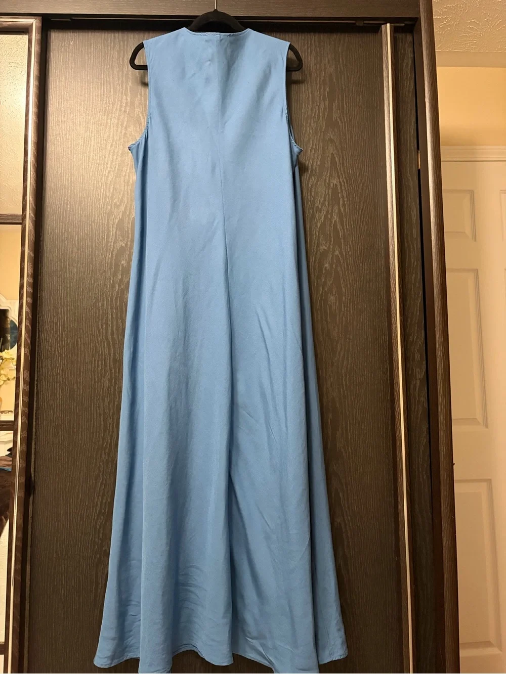 Abercrombie & Fitch Sleeveless V-Neck Maxi Dress in Sky Blue